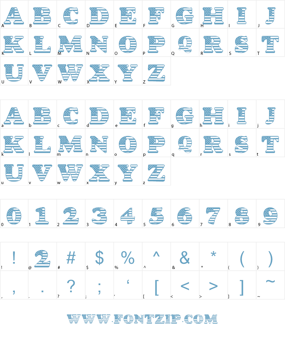 LMS Star Spangled Font Character